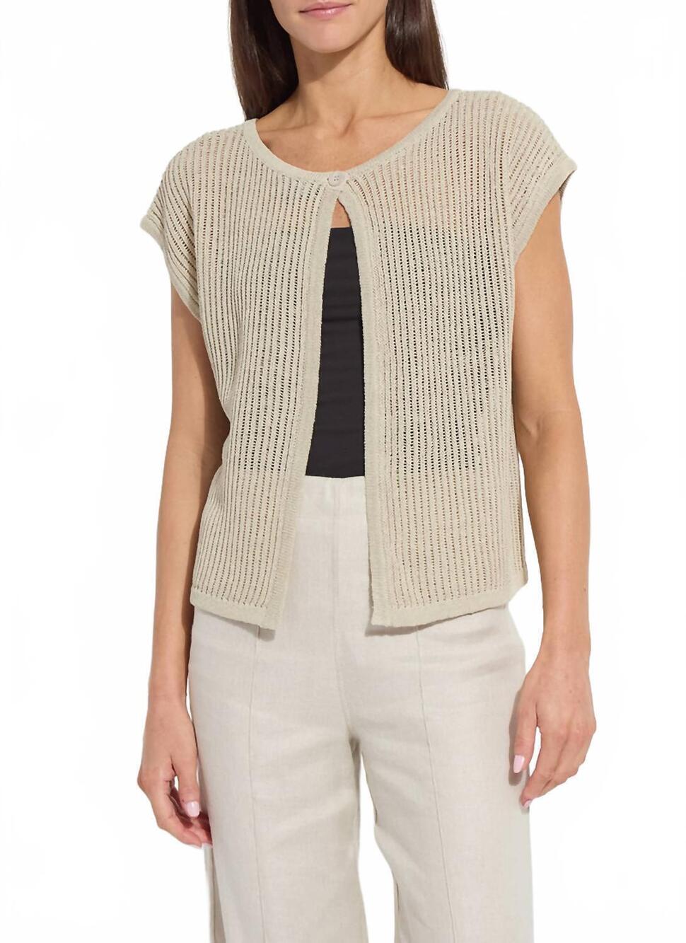 NEW LYSSE convertible sweater cardigan in flax